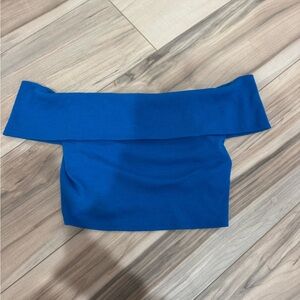 Urban Outfitters Blue Off-Shoulder Crop Top